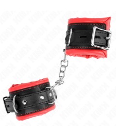 KINK - MUÑEQUERAS ESTILO HEAVY FORRO ROJO AJUSTABLE 20-30 CM X 6 CM