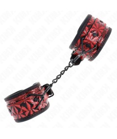 KINK - MUÑEQUERAS CON PATRÓN DE DIAMANTES ROJO OSCURO AJUSTABLE 17-26 CM X 5.5 CM