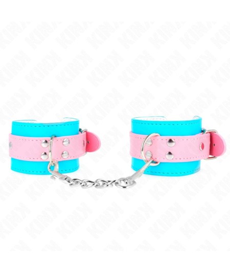 KINK - MUÑEQUERAS CHIC AZUL / ROSA AJUSTABLE 16-28 CM X 5 CM