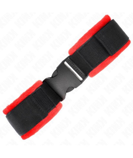 KINK - MUÑEQUERAS NYLON ROJO-NEGRO MODELO 1 AJUSTABLE 25-35 CM X 6 CM