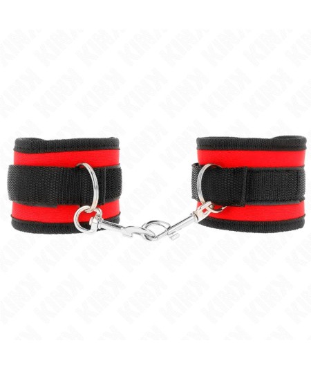 KINK - MUÑEQUERAS NYLON ROJO-NEGRO MODELO 2 AJUSTABLE 18-35 CM X 6 CM