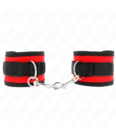 KINK - MUÑEQUERAS NYLON ROJO-NEGRO MODELO 2 AJUSTABLE 18-35 CM X 6 CM