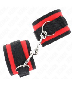 KINK - MUÑEQUERAS NYLON ROJO-NEGRO MODELO 2 AJUSTABLE 18-35 CM X 6 CM