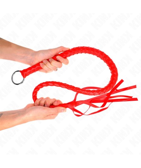 KINK - LÁTIGO DE SERPIENTE CON ANILLO DE MANO ROJO 65 CM