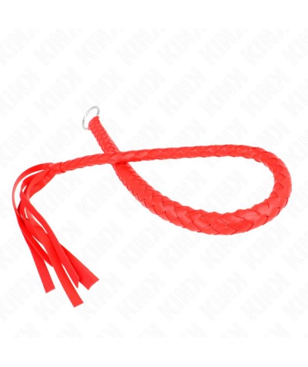 KINK - LÁTIGO DE SERPIENTE CON ANILLO DE MANO ROJO 65 CM