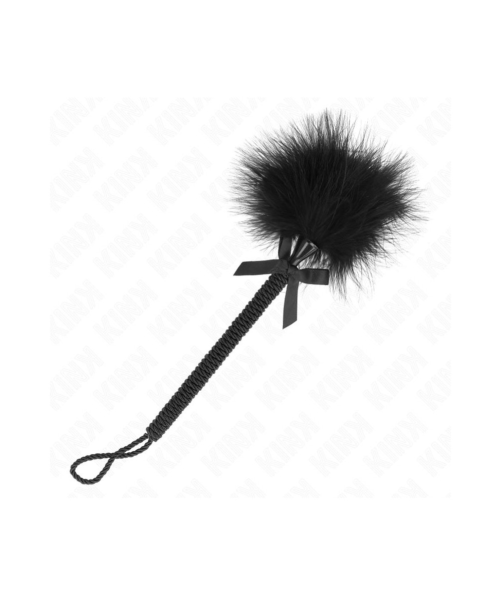 KINK - MASAJEADOR DE CUERDA DE NAILON CON PLUMAS PARA COSQUILLAS Y LAZO NEGRO 25 CM