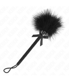 KINK - MASAJEADOR DE CUERDA DE NAILON CON PLUMAS PARA COSQUILLAS Y LAZO NEGRO 25 CM