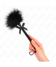 KINK - MASAJEADOR DE CUERDA DE NAILON CON PLUMAS PARA COSQUILLAS Y LAZO NEGRO 25 CM