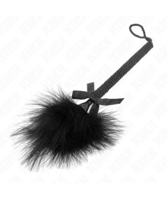 KINK - MASAJEADOR DE CUERDA DE NAILON CON PLUMAS PARA COSQUILLAS Y LAZO NEGRO 25 CM