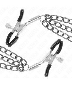 KINK - PINZAS PARA PEZONES CON TRIPLE CADENA NEGRO 20/23/28 CM