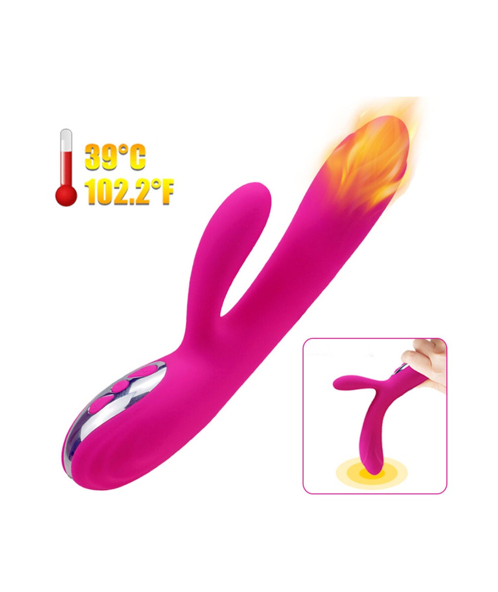 ARMONY - VIBRADOR & ESTIMULADOR FLEXIBLE EFECTO CALOR FUCSIA