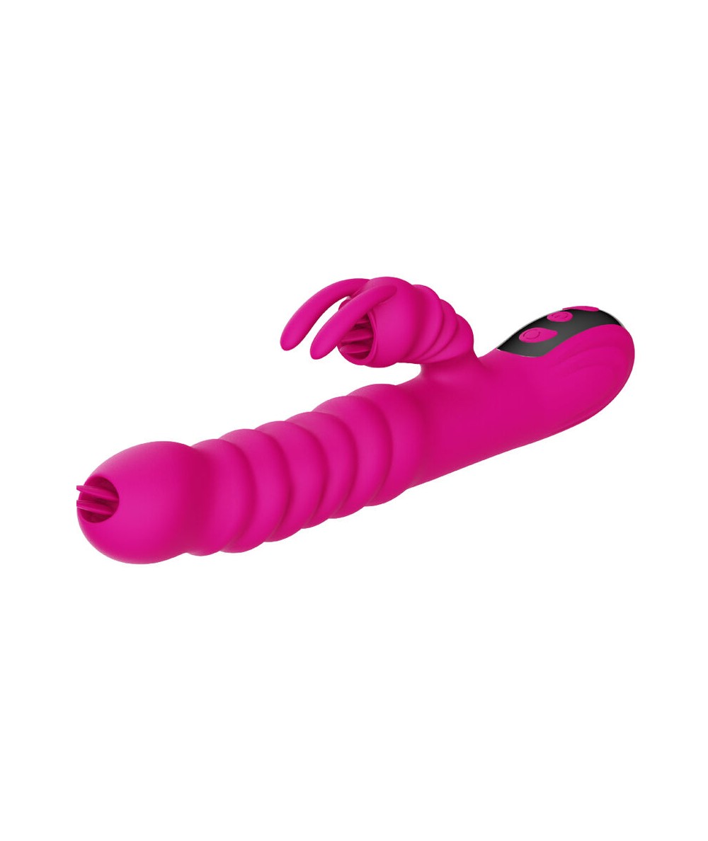 ARMONY - VIBRADOR MULTIFUNCION RABBIT DOBLE LENGUA EFECTO CALOR FUCSIA