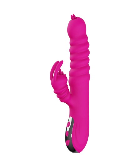 ARMONY - VIBRADOR MULTIFUNCION RABBIT DOBLE LENGUA EFECTO CALOR FUCSIA