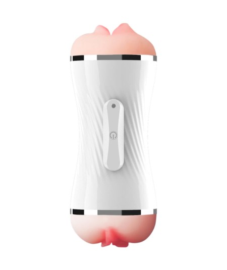 ARMONY - MASTURBADOR VIBRADOR DOBLE VAGINA & BOCA BLANCO