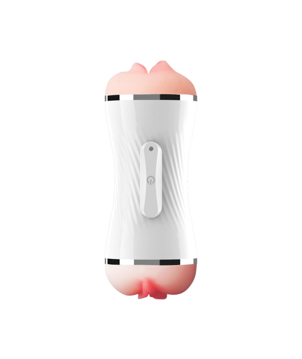 ARMONY - MASTURBADOR VIBRADOR DOBLE VAGINA & BOCA BLANCO