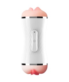 ARMONY - MASTURBADOR VIBRADOR DOBLE VAGINA & BOCA BLANCO