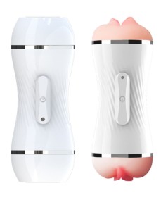 ARMONY - MASTURBADOR VIBRADOR DOBLE VAGINA & BOCA BLANCO