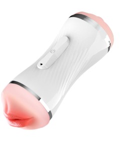 ARMONY - MASTURBADOR VIBRADOR DOBLE VAGINA & BOCA BLANCO