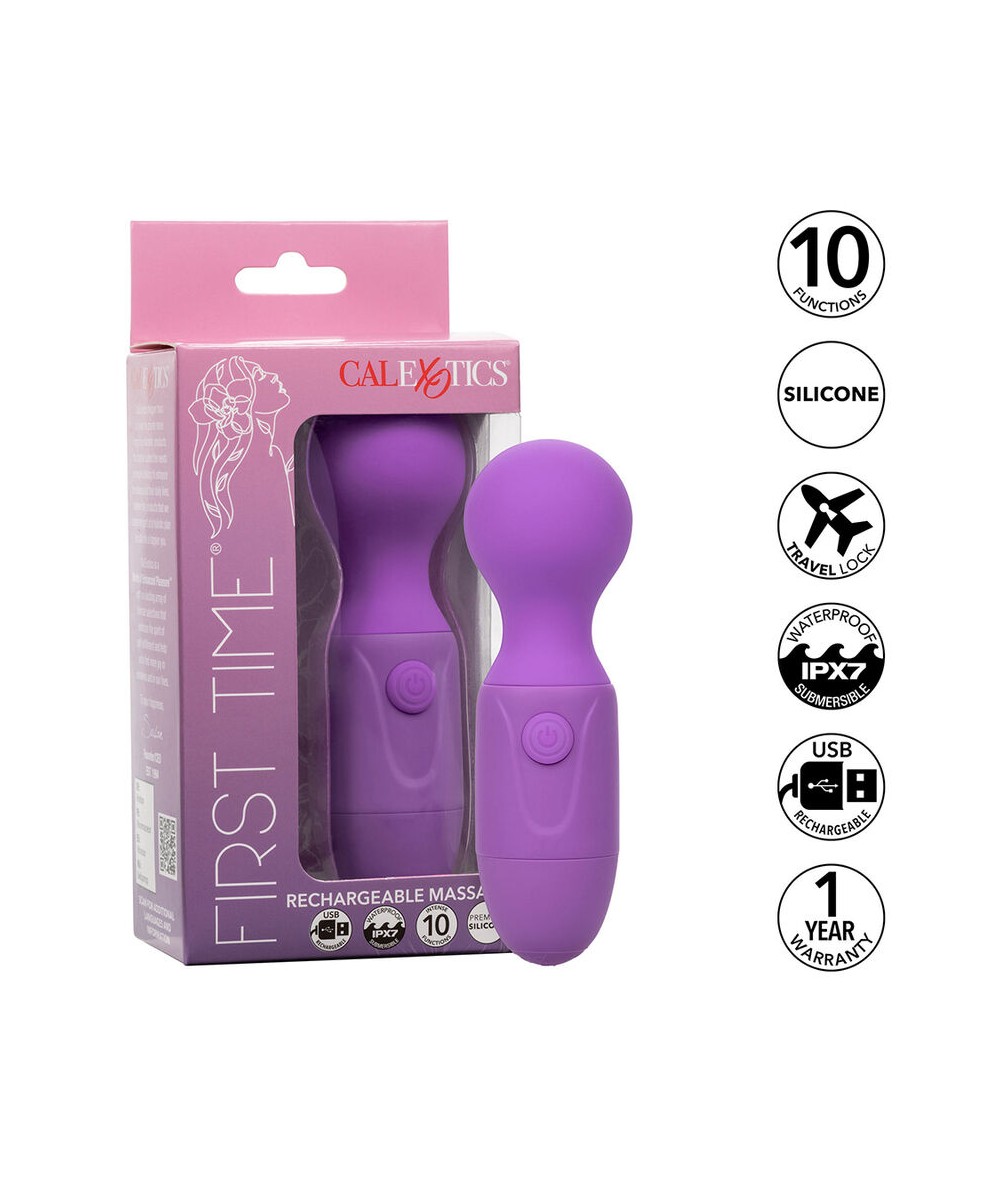 CALEXOTICS - FIRST TIME MASAJEADOR RECARGABLE 10 VIBRACIONES VIOLETA