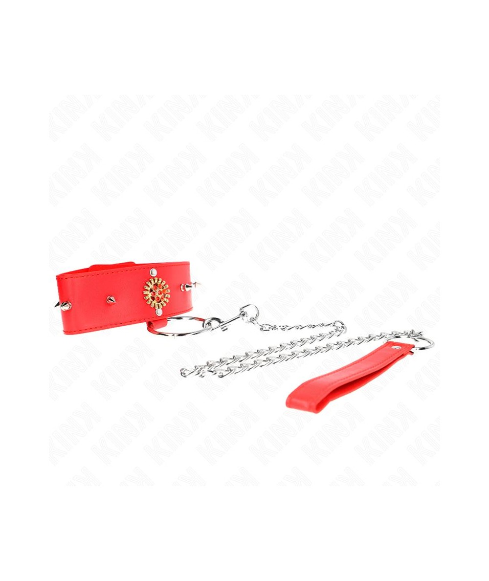 KINK - COLLAR CON CORREA 65 CM CUELLO DE DIAMANTES ROJO AJUSTABLE 35-51 CM X 7 CM