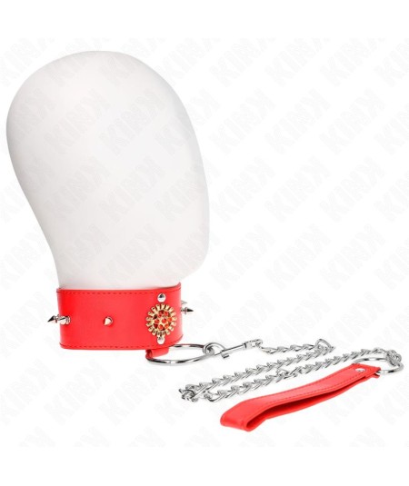 KINK - COLLAR CON CORREA 65 CM CUELLO DE DIAMANTES ROJO AJUSTABLE 35-51 CM X 7 CM