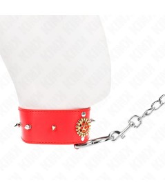 KINK - COLLAR CON CORREA 65 CM CUELLO DE DIAMANTES ROJO AJUSTABLE 35-51 CM X 7 CM