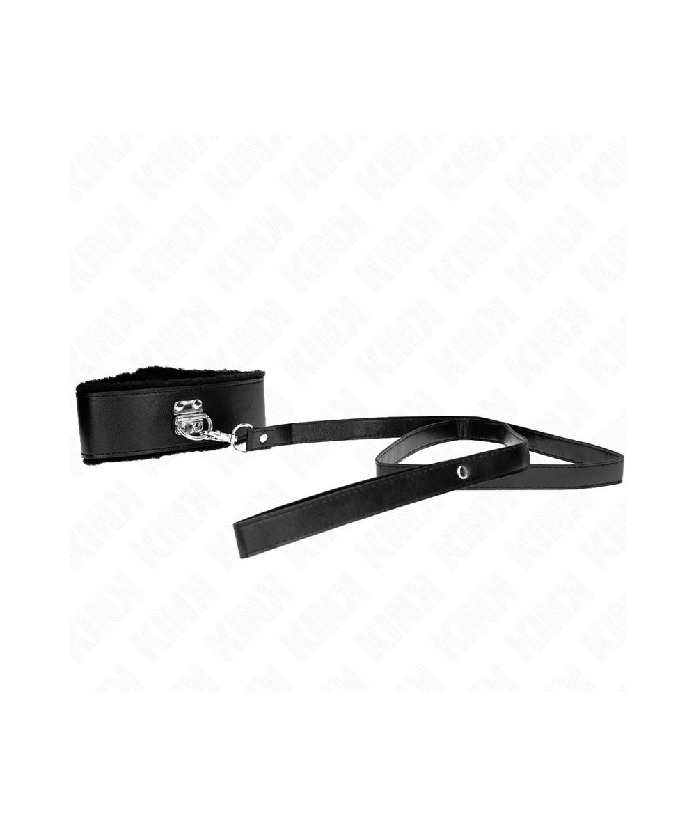 KINK - COLLAR CON CORREA 116 CM CON TACHUELAS PLATEADAS MODELO 4 NEGRO AJUSTABLE 40-48 CM X 6 CM