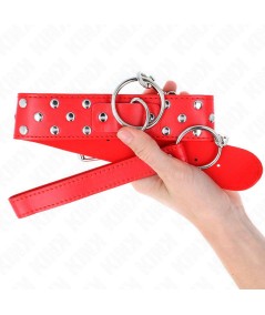 KINK - COLLAR CON CORREA 65 CM REMACHE ANILLA ROJO AJUSTABLE 36-50 CM X 3.8 CM