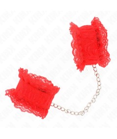 KINK - MUÑEQUERAS ELÁSTICAS DE ENCAJE ROJO