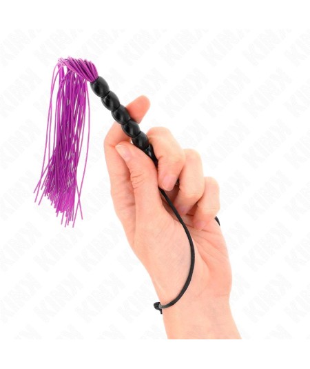 KINK - MINI LÁTIGO DE SILICONA CON AGARRE 6 BOLAS MORADO 26 CM