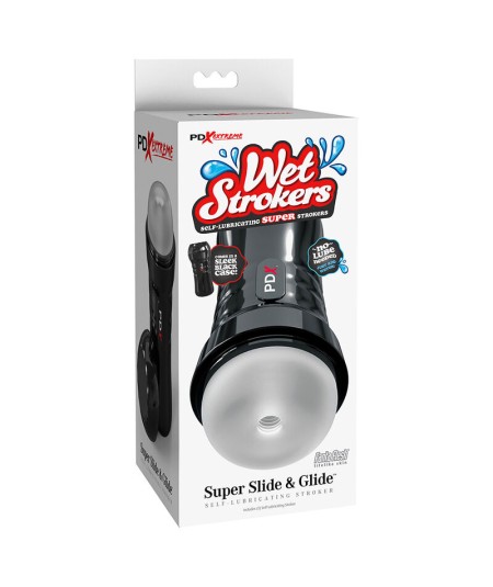 PDX EXTREME - SLIDE & GLIDE MASTURBADOR AUTOLUBRICANTE TRANSPARENTE