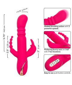 CALEXOTICS - JACK FANTASY TRIPLE VIBRADOR CALENTABLE RABBIT ROSA