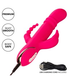 CALEXOTICS - JACK FANTASY TRIPLE VIBRADOR CALENTABLE RABBIT ROSA