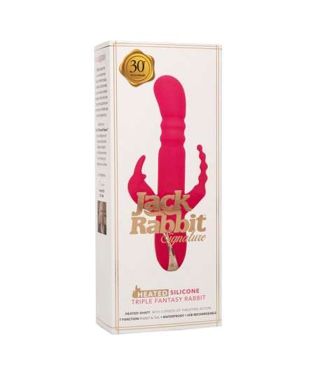 CALEXOTICS - JACK FANTASY TRIPLE VIBRADOR CALENTABLE RABBIT ROSA