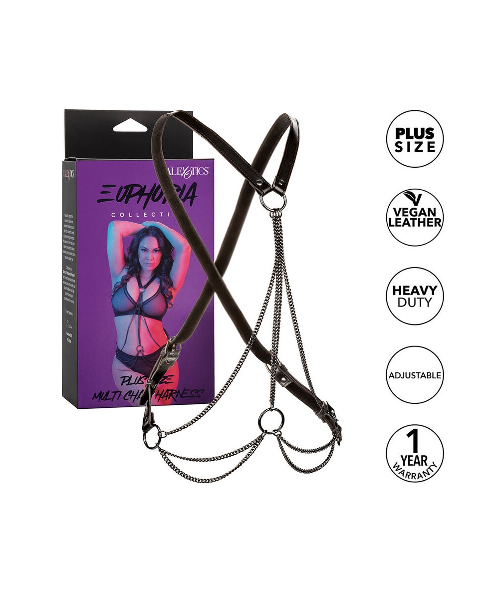 CALEXOTICS - EUPHORIA ARNÉS DE MÚLTIPLES CADENAS PREMIUM TALLA PLUS