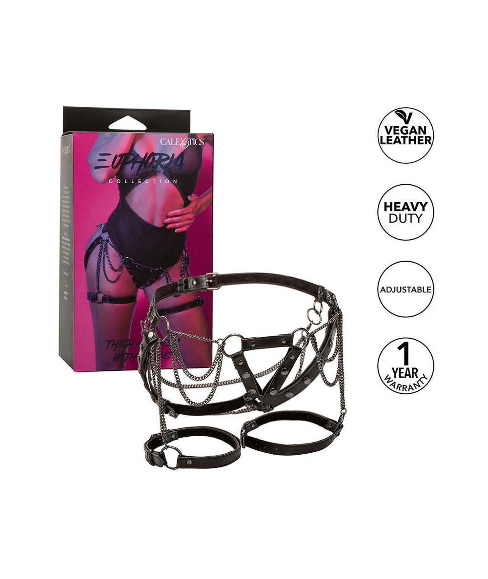 CALEXOTICS - EUPHORIA ARNÉS DE MUSLO CON CADENAS PREMIUM