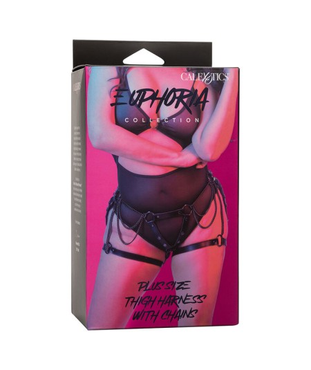 CALEXOTICS - EUPHORIA ARNÉS DE MUSLO CON CADENAS PREMIUM TALLA PLUS