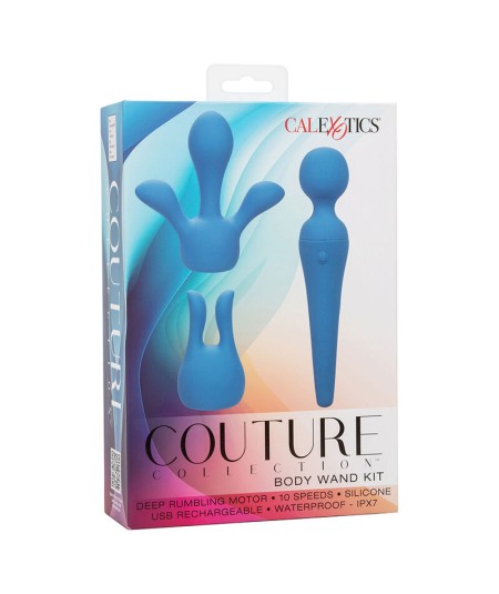 CALEXOTICS - COUTURE KIT VIBRADOR WAND 10 VIBRACIONES AZUL