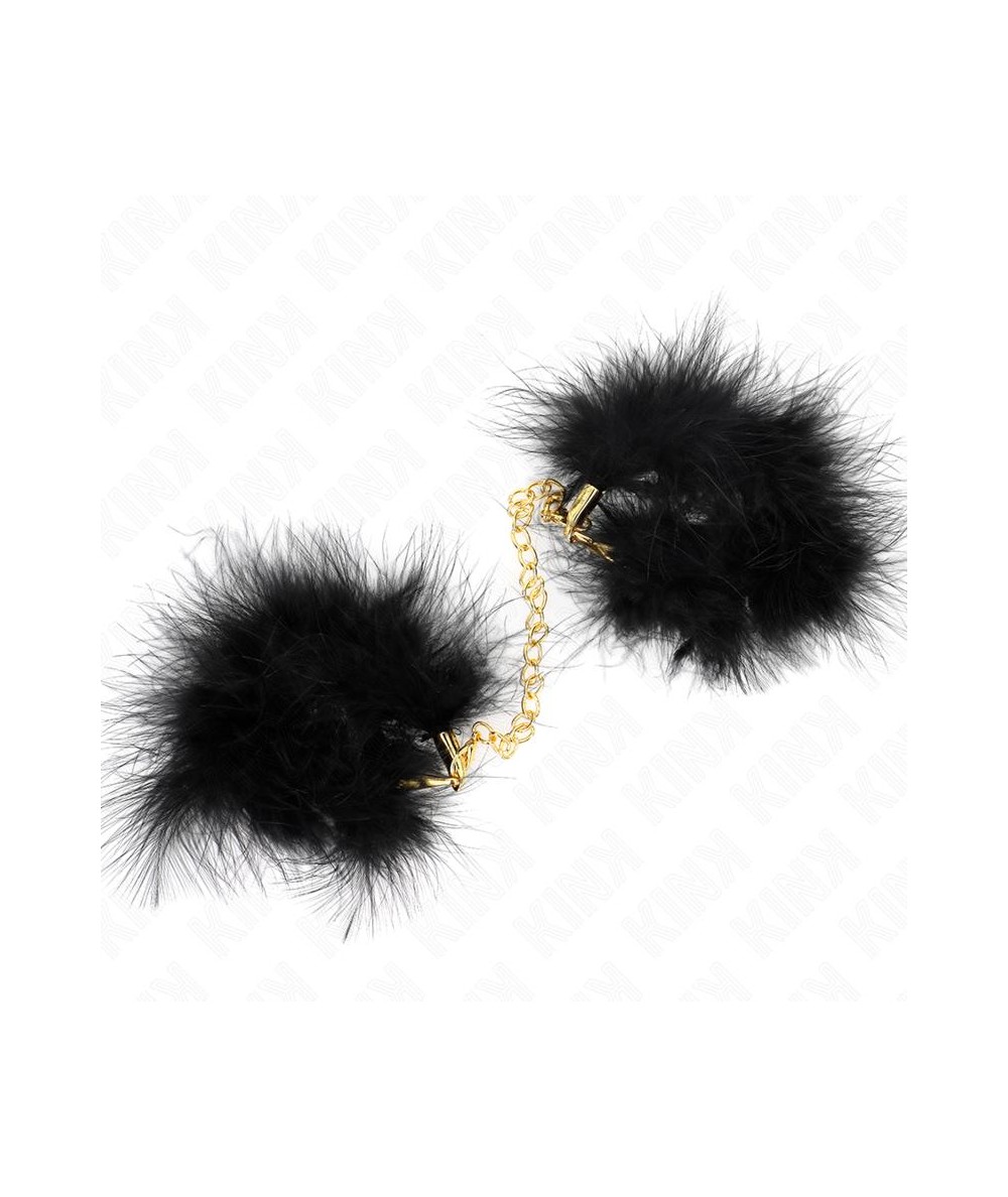 KINK - ESPOSAS DE PLUMAS NEGRO CON CADENA DORADA MODELO 2