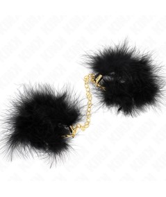 KINK - ESPOSAS DE PLUMAS NEGRO CON CADENA DORADA MODELO 2