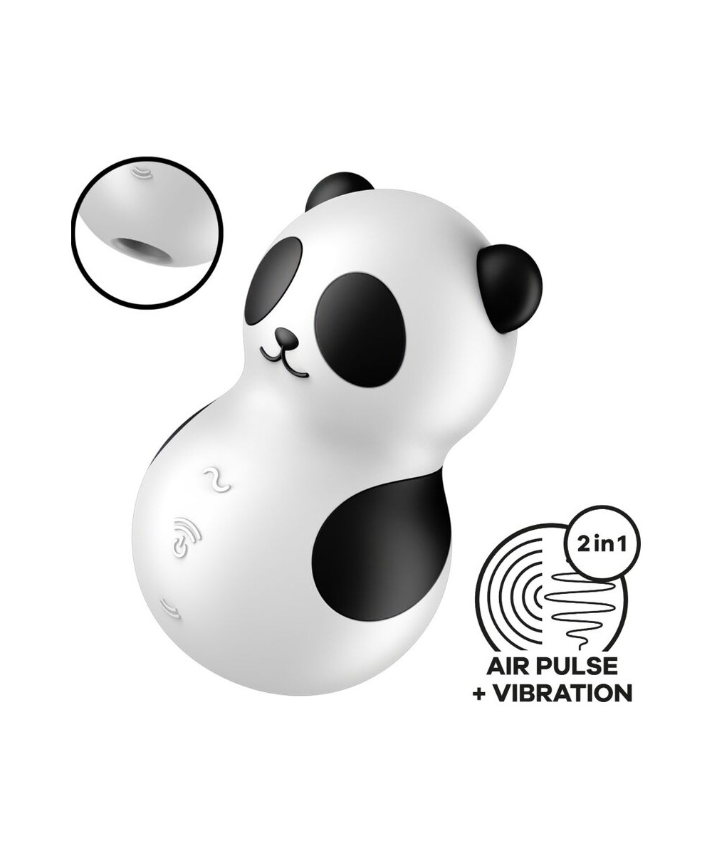 SATISFYER - POCKET PANDA ESTIMULADOR & VIBRADOR BLANCO Y NEGRO