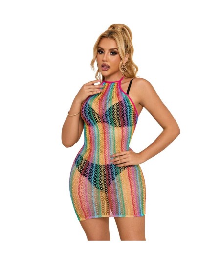 SUBBLIME - 952341 BODYSTOCKING DE REJILLA ARCOIRIS TALLA ÚNICA