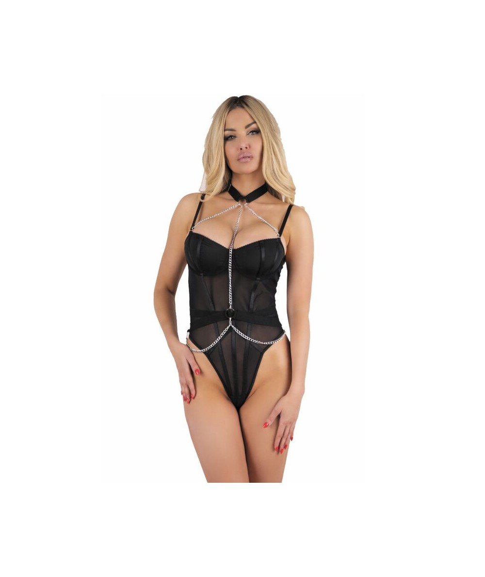 LIVCO CORSETTI FASHION - RUBIKA LC XG079 BODY CON GARGANTILLA NEGRO M