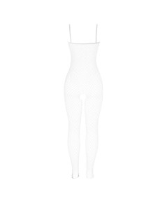 SUBBLIME - 951740 BODYSTOCKING CROTCHLESS DE REJILLA CON LAZOS BLANCO TALLA ÚNICA