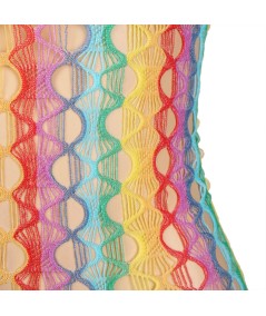 SUBBLIME - 952365 BODYSTOCKING DE REJILLA HOMBROS DESCUBIERTOS ARCOIRIS TALLA ÚNICA