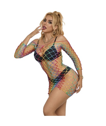 SUBBLIME - 952426 BODYSTOCKING DE REJILLA MANGA LARGA ARCOIRIS TALLA ÚNICA