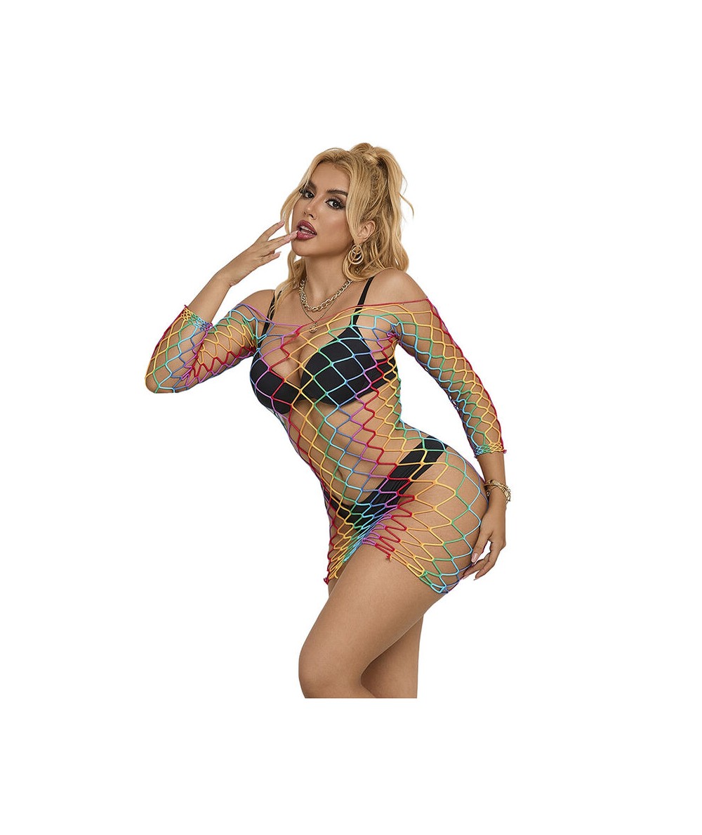 SUBBLIME - 952426 BODYSTOCKING DE REJILLA MANGA LARGA ARCOIRIS TALLA ÚNICA