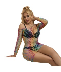 SUBBLIME - 952426 BODYSTOCKING DE REJILLA MANGA LARGA ARCOIRIS TALLA ÚNICA