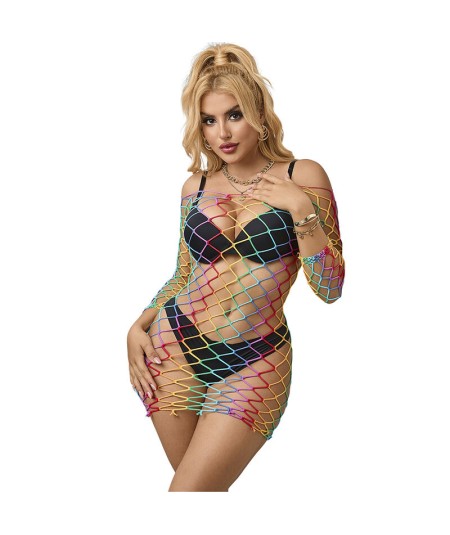 SUBBLIME - 952426 BODYSTOCKING DE REJILLA MANGA LARGA ARCOIRIS TALLA ÚNICA