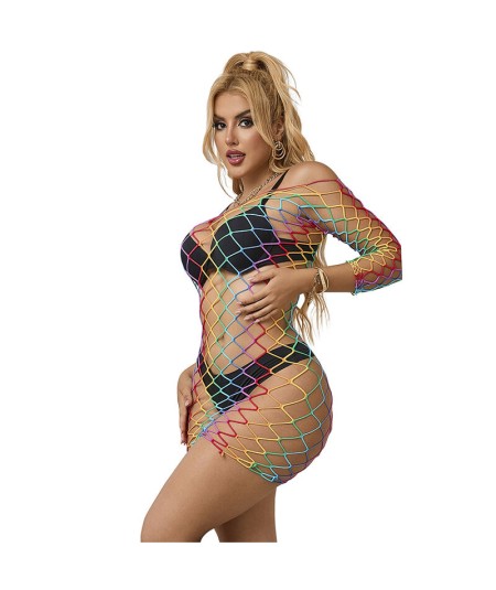 SUBBLIME - 952426 BODYSTOCKING DE REJILLA MANGA LARGA ARCOIRIS TALLA ÚNICA